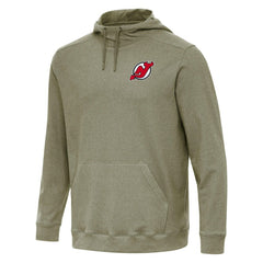 New Jersey Devils Antigua Cloud Pullover Hoodie - Olive | NHL Clearance