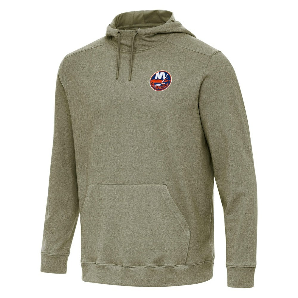 New York Islanders Antigua Cloud Pullover Hoodie - Olive | NHL Lifestyle