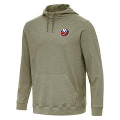 New York Islanders Antigua Cloud Pullover Hoodie - Olive | NHL Lifestyle