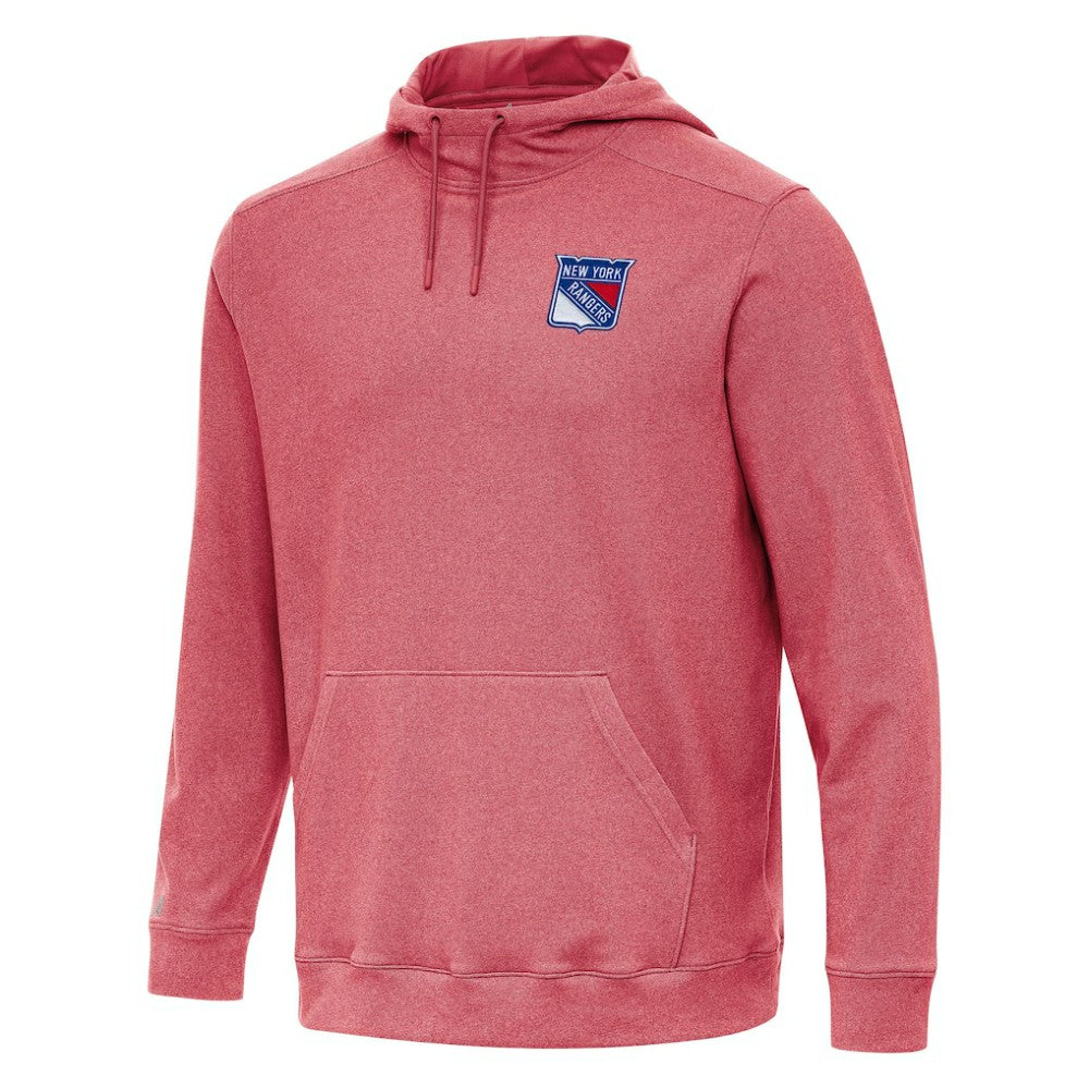 New York Rangers Antigua Cloud Pullover Hoodie - Heather Red | NHL Lifestyle