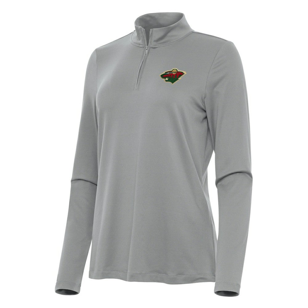 Minnesota Wild Antigua Women's Reprocess Quarter-Zip Top - Gray | NHL online
