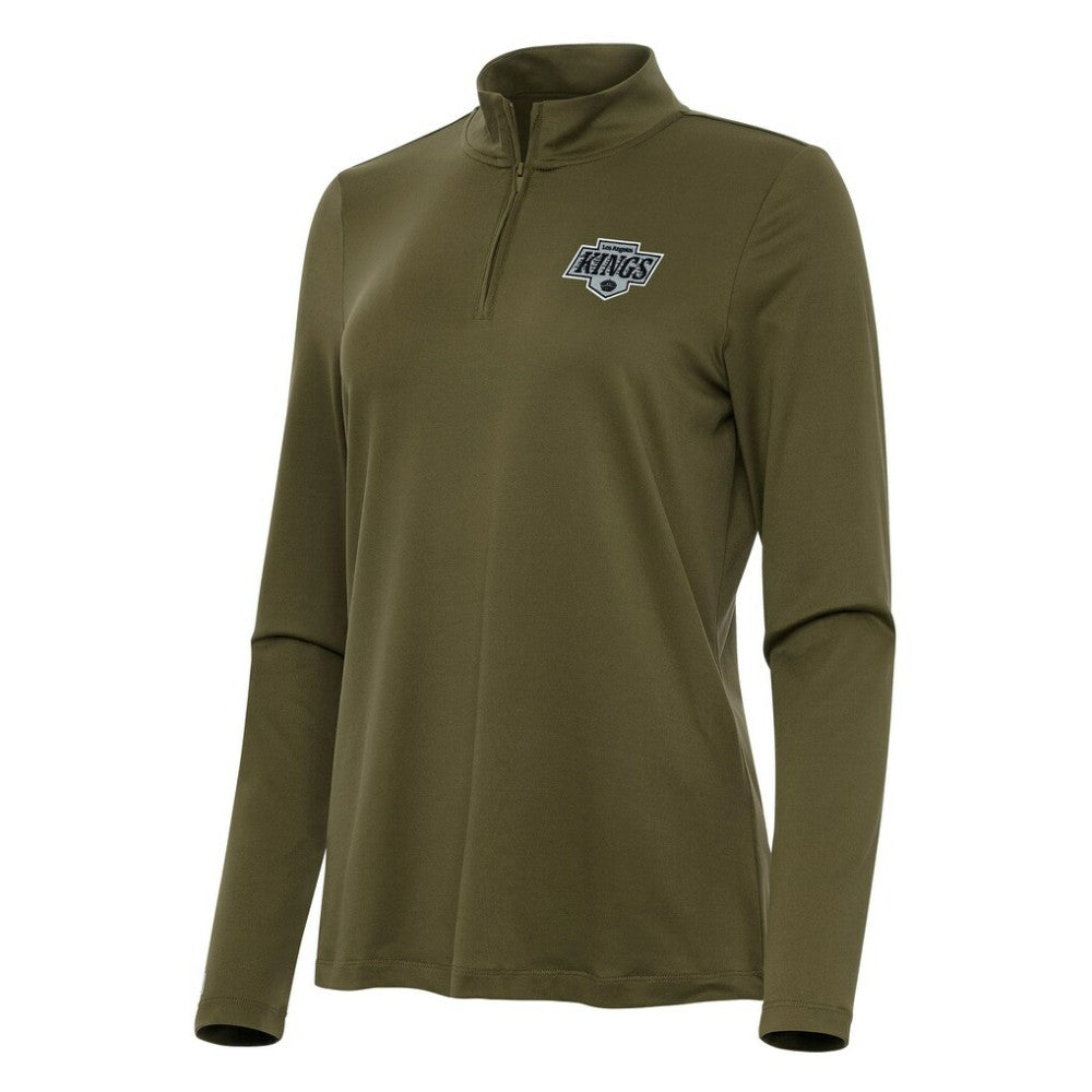Los Angeles Kings Antigua Women's Reprocess Quarter-Zip Top - Olive | NHL sale