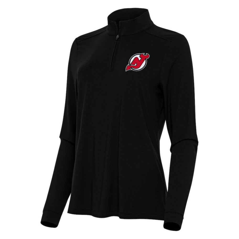 New Jersey Devils Antigua Women's Intent Quarter-Zip Top - Black | NHL Clearance