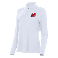 New Jersey Devils Antigua Women's Intent Quarter-Zip Top - White | NHL Clearance