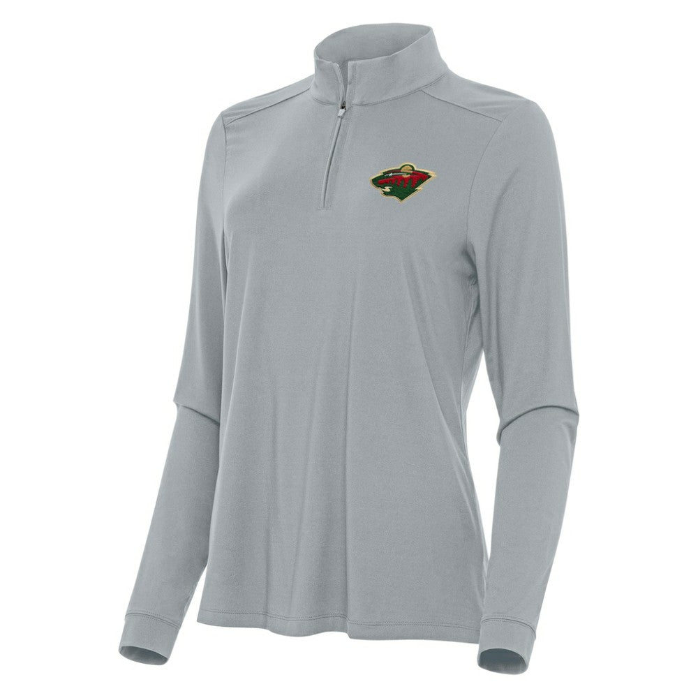 Minnesota Wild Antigua Women's Intent Quarter-Zip Top - Gray | NHL online