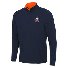 New York Islanders Antigua Content Quarter-Zip Pullover Top - Navy/Orange | NHL Clearance