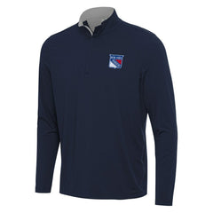 New York Rangers Antigua Content Quarter-Zip Pullover Top - Navy/Gray | NHL online