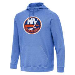 New York Islanders Antigua Cloud Pullover Hoodie - Heather Royal | NHL Lifestyle