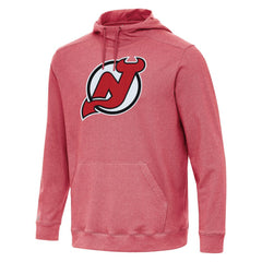 New Jersey Devils Antigua Cloud Pullover Hoodie - Heather Red | NHL Lifestyle