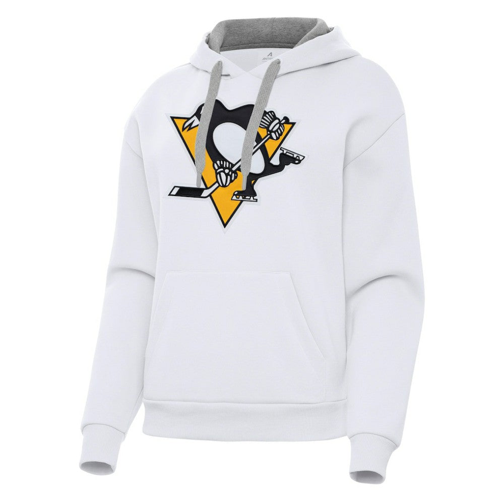 Pittsburgh Penguins Antigua Women's Victory Pullover Hoodie - White | NHL Clearance
