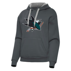 San Jose Sharks Antigua Women's Victory Pullover Hoodie - Charcoal | NHL sale