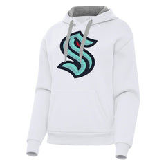 Seattle Kraken Antigua Women's Victory Pullover Hoodie - White | NHL Clearance