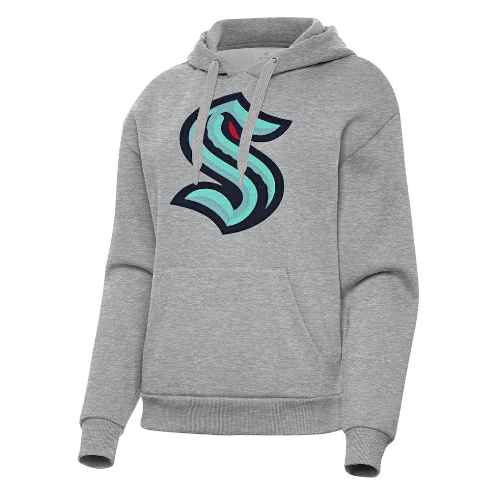Seattle Kraken Antigua Women's Victory Pullover Hoodie - Heather Gray | NHL on sale