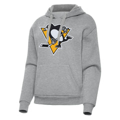 Pittsburgh Penguins Antigua Women's Victory Pullover Hoodie - Heather Gray | NHL near me