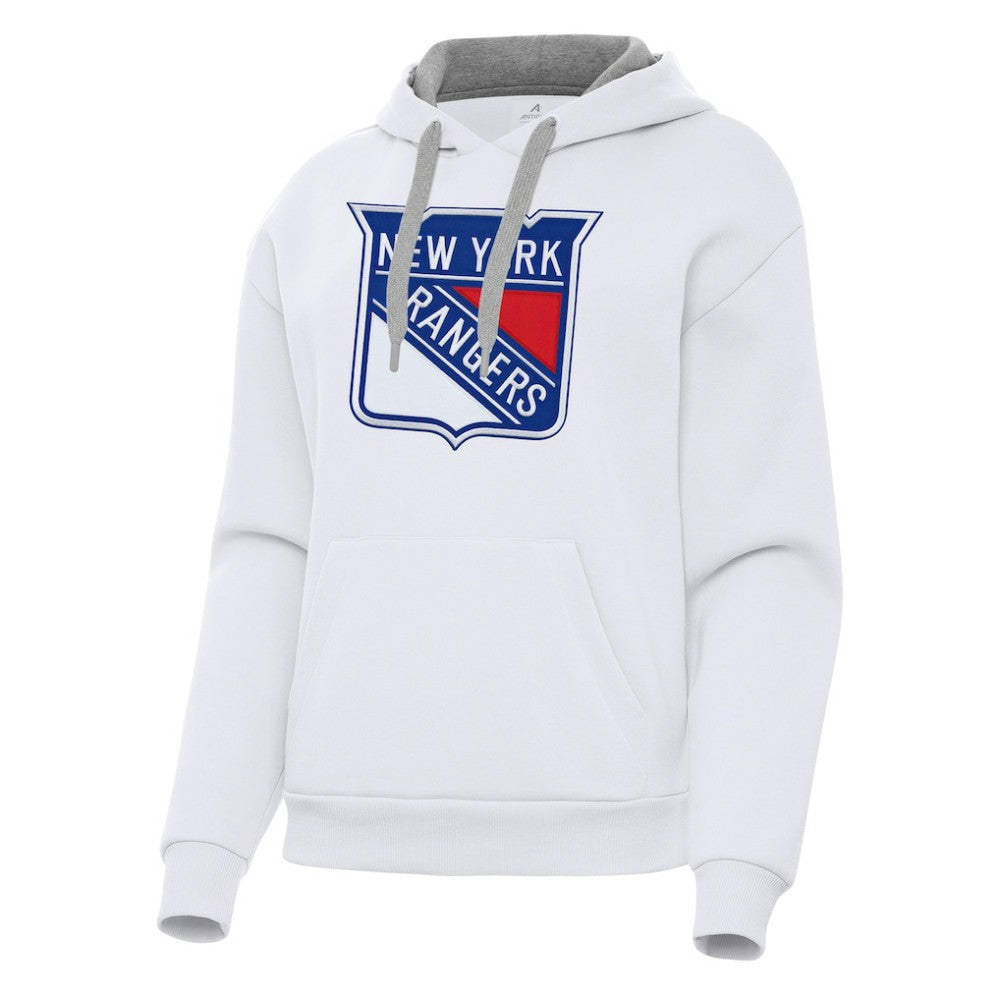 New York Rangers Antigua Women's Victory Pullover Hoodie - White | NHL Lifestyle