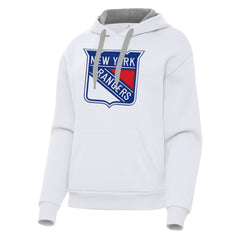 New York Rangers Antigua Women's Victory Pullover Hoodie - White | NHL Lifestyle