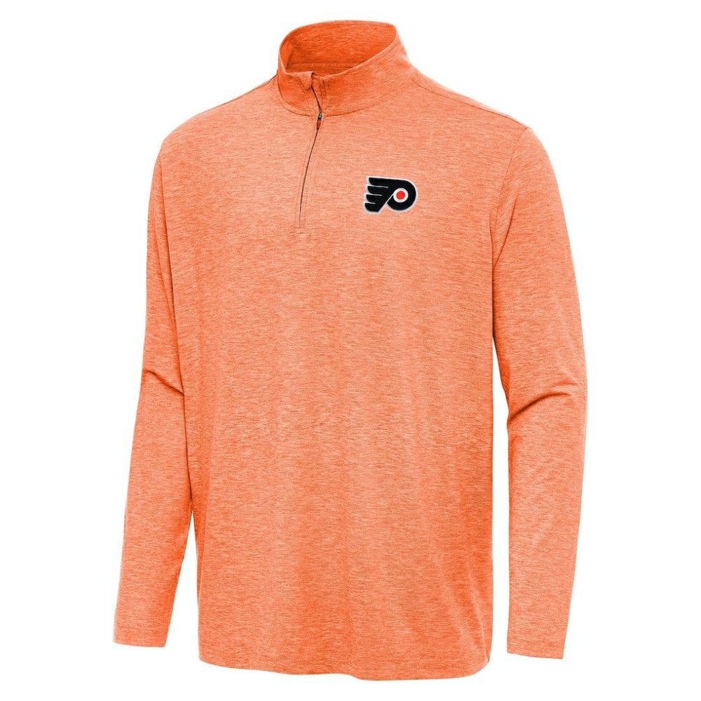 Philadelphia Flyers Antigua Hunk Quarter-Zip Top - Heather Orange | NHL Clearance