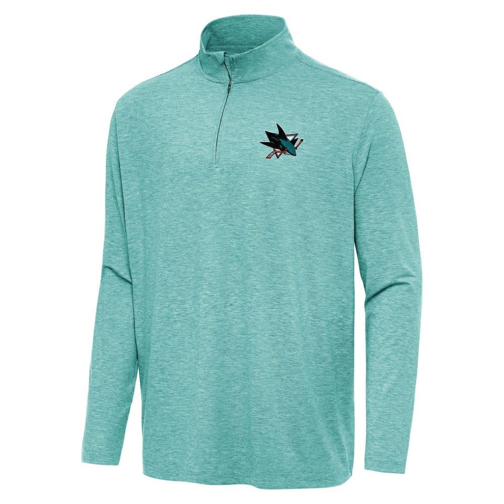 San Jose Sharks Antigua Hunk Quarter-Zip Top - Heather Aqua | NHL online