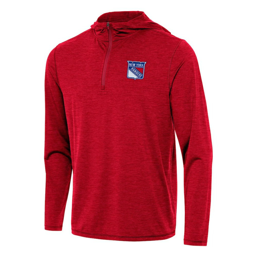 New York Rangers Antigua Tidy Quarter-Zip Hoodie - Heather Red | NHL online