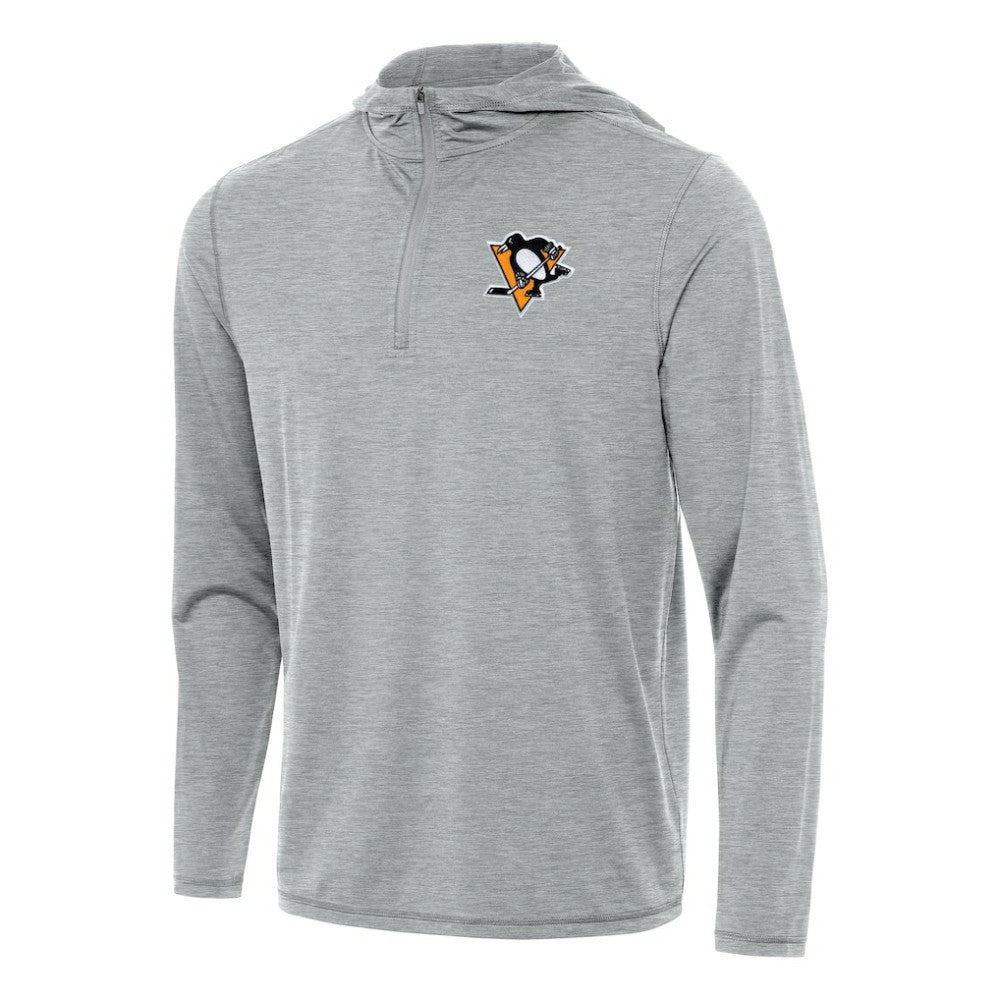 Pittsburgh Penguins Antigua Tidy Quarter-Zip Hoodie - Heather Gray | NHL on sale
