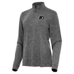 Philadelphia Flyers Antigua Women's Mentor Quarter-Zip Mock Long Sleeve Top - Heather Black | NHL sale