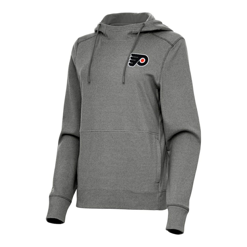 Philadelphia Flyers Antigua Women's Justice Pullover Hoodie - Heather Black | NHL near me