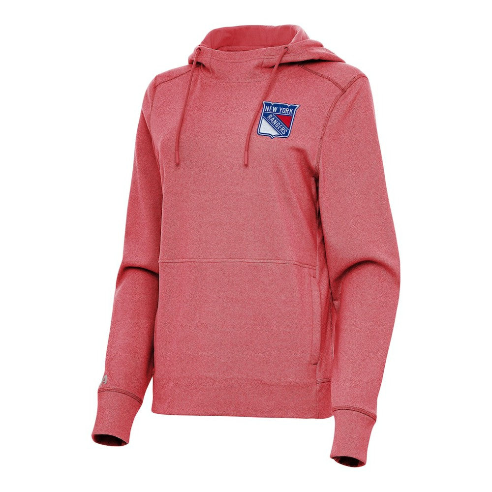 New York Rangers Antigua Women's Justice Pullover Hoodie - Heather Red | NHL Clearance