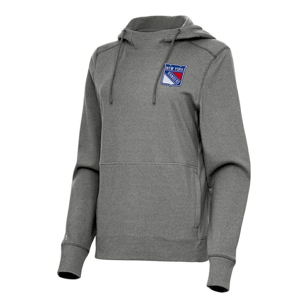 New York Rangers Antigua Women's Justice Pullover Hoodie - Heather Black | NHL sale