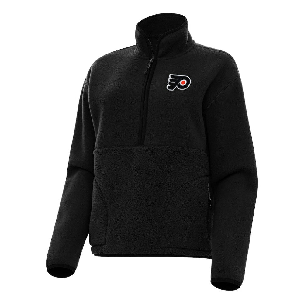 Philadelphia Flyers Antigua Women's Figure Half-Zip Pullover Sweatshirt - Black | NHL near me