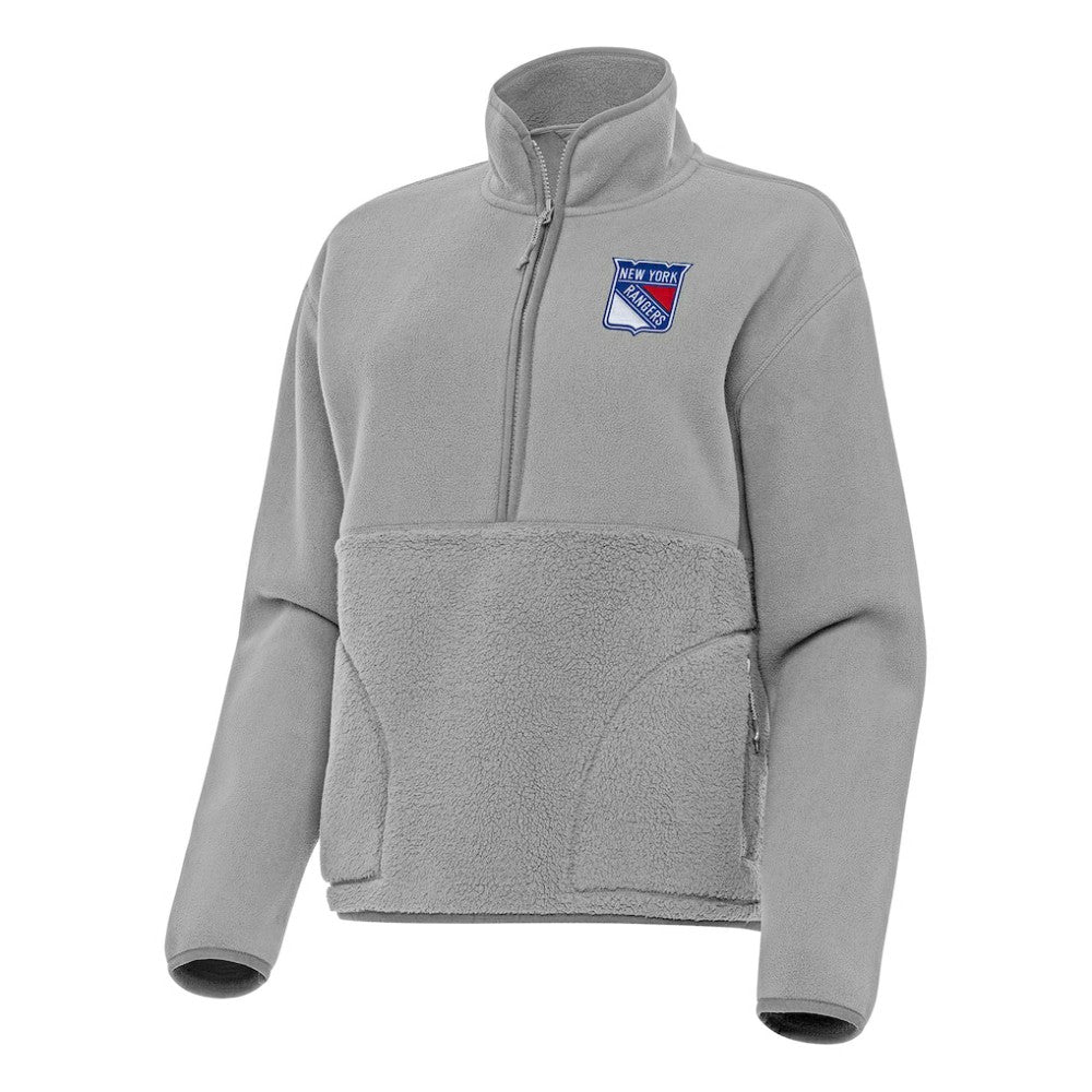New York Rangers Antigua Women's Figure Half-Zip Pullover Sweatshirt - Gray | NHL sale
