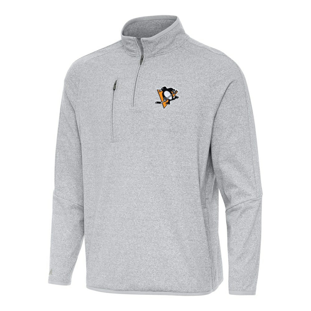 Pittsburgh Penguins Antigua Certain Quarter-Zip Tri-Blend Sweatshirt - Heather Gray | NHL on sale