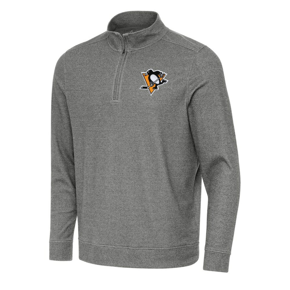 Pittsburgh Penguins Antigua Subtle Quarter-Zip Sweatshirt - Heather Black | NHL on sale