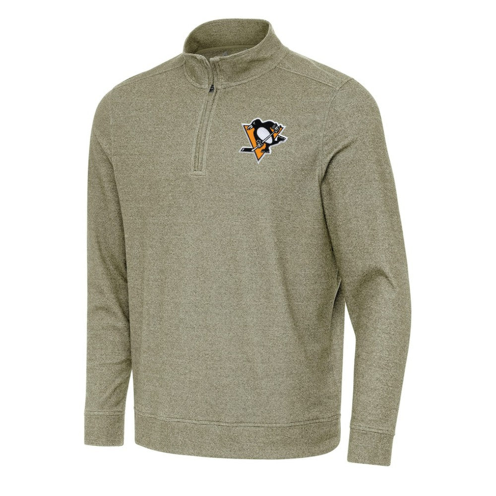 Pittsburgh Penguins Antigua Subtle Quarter-Zip Sweatshirt - Olive | NHL online