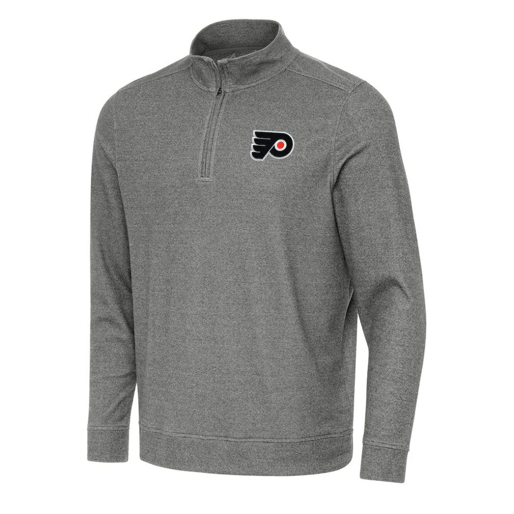 Philadelphia Flyers Antigua Subtle Quarter-Zip Sweatshirt - Heather Black | NHL online