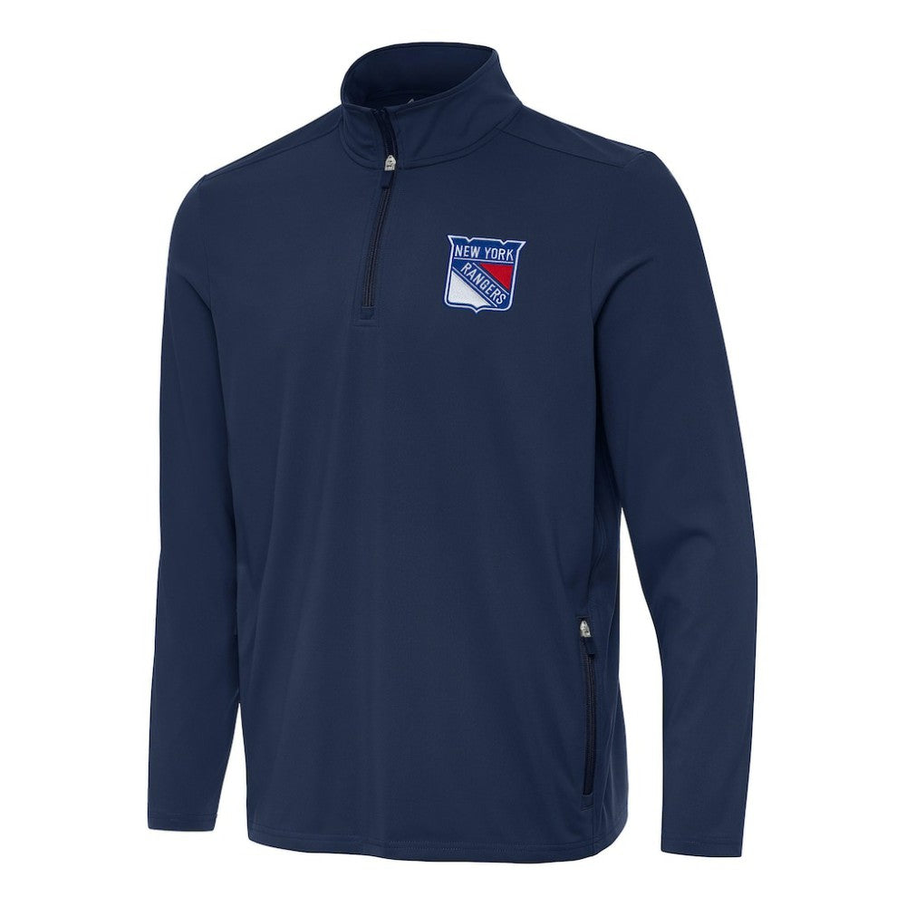 New York Rangers Antigua Perilous Quarter-Zip Sweatshirt - Navy | NHL sale