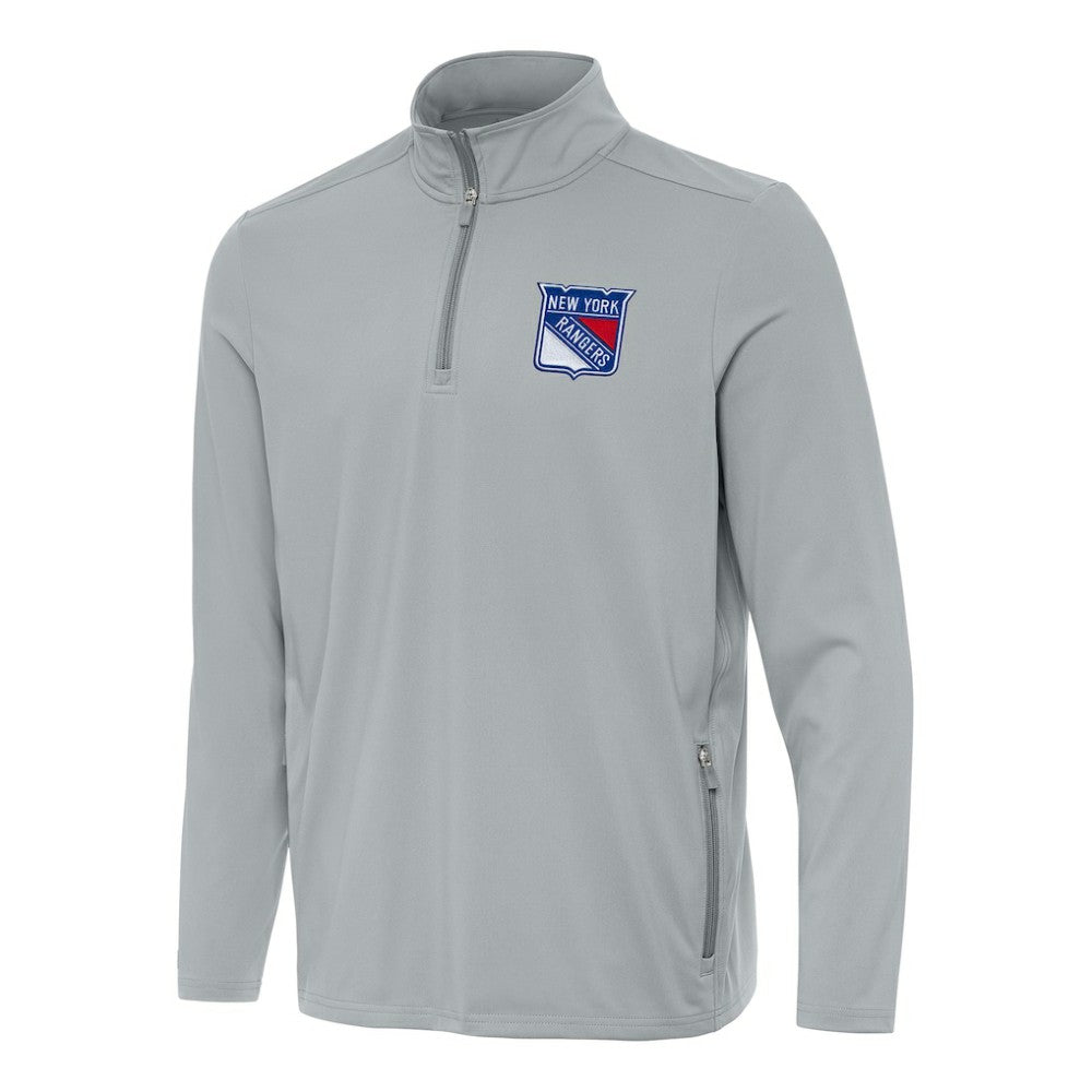 New York Rangers Antigua Perilous Quarter-Zip Sweatshirt - Gray | NHL discount