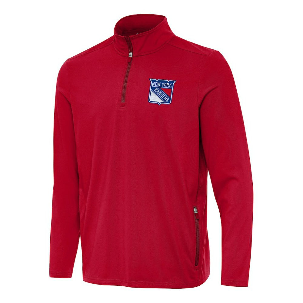 New York Rangers Antigua Perilous Quarter-Zip Sweatshirt - Red | NHL on sale