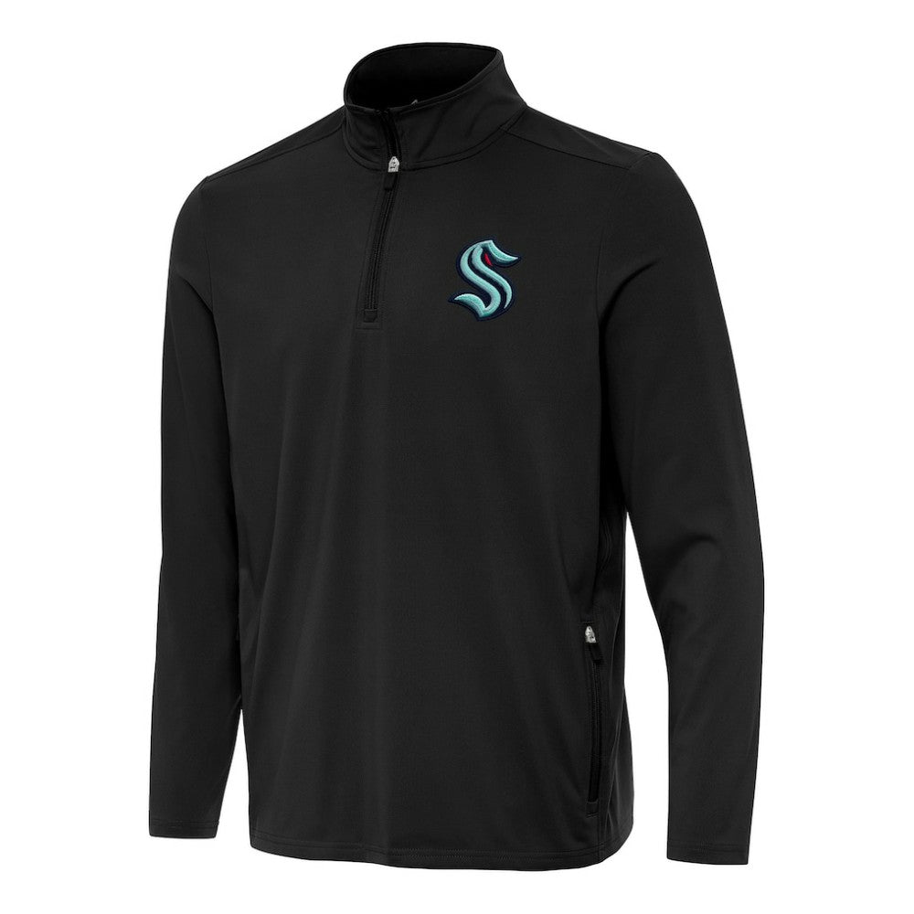 Seattle Kraken Antigua Perilous Quarter-Zip Sweatshirt - Black | NHL online