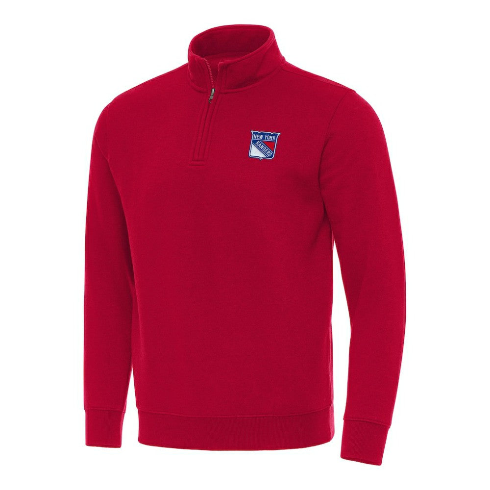 New York Rangers Antigua Victory Quarter-Zip Mock Sweatshirt - Red | NHL online