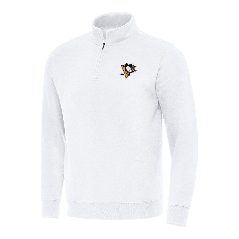 Pittsburgh Penguins Antigua Victory Quarter-Zip Mock Sweatshirt - White | NHL online