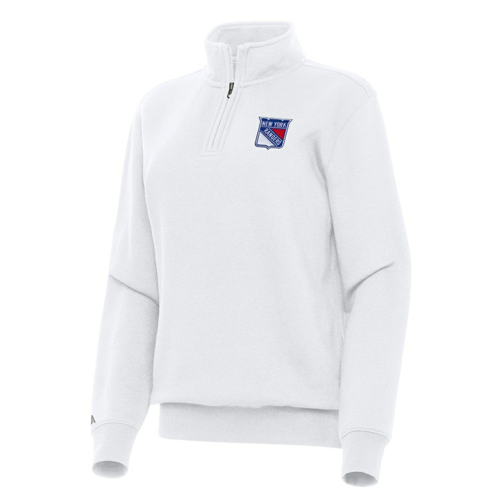 New York Rangers Antigua Women's Victory Quarter-Zip Sweatshirt - White | NHL online