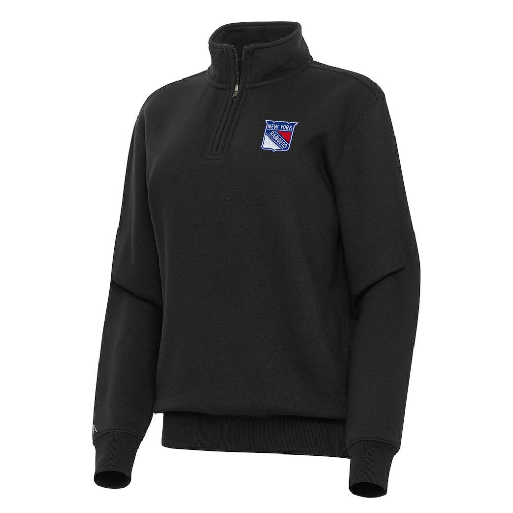 New York Rangers Antigua Women's Victory Quarter-Zip Sweatshirt - Black | NHL on sale