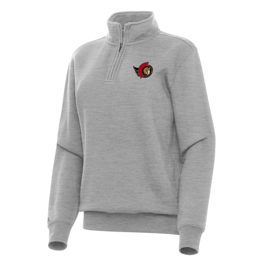 Ottawa Senators Antigua Women's Victory Quarter-Zip Sweatshirt - Heather Gray | NHL on sale