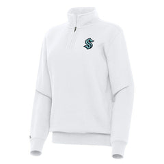 Seattle Kraken Antigua Women's Victory Quarter-Zip Sweatshirt - White | NHL online