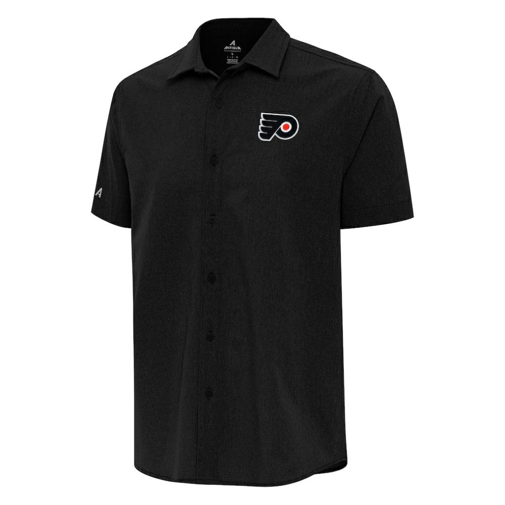 Philadelphia Flyers Antigua Activate Woven Short Sleeve Button-Up Shirt - Black | NHL discount
