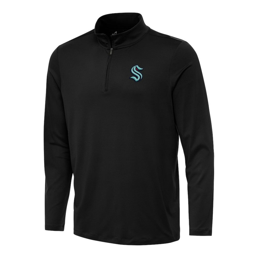 Seattle Kraken Antigua Reprocess Quarter-Zip Top - Black | NHL near me