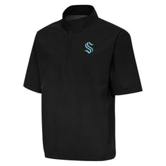 Seattle Kraken Antigua Brisk Quarter-Zip Windbreaker - Black | NHL Clearance