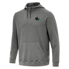 San Jose Sharks Antigua Cloud Pullover Hoodie - Heather Black | NHL Clearance