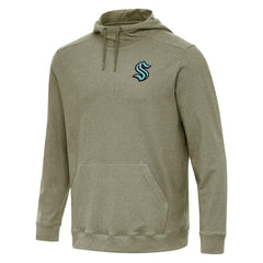 Seattle Kraken Antigua Cloud Pullover Hoodie - Olive | NHL on sale