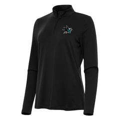 San Jose Sharks Antigua Women's Reprocess Quarter-Zip Top - Black | NHL on sale